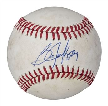 Bo Jackson & George Brett Royals Dual Signed OAL Brown Baseball (Beckett)